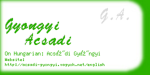 gyongyi acsadi business card